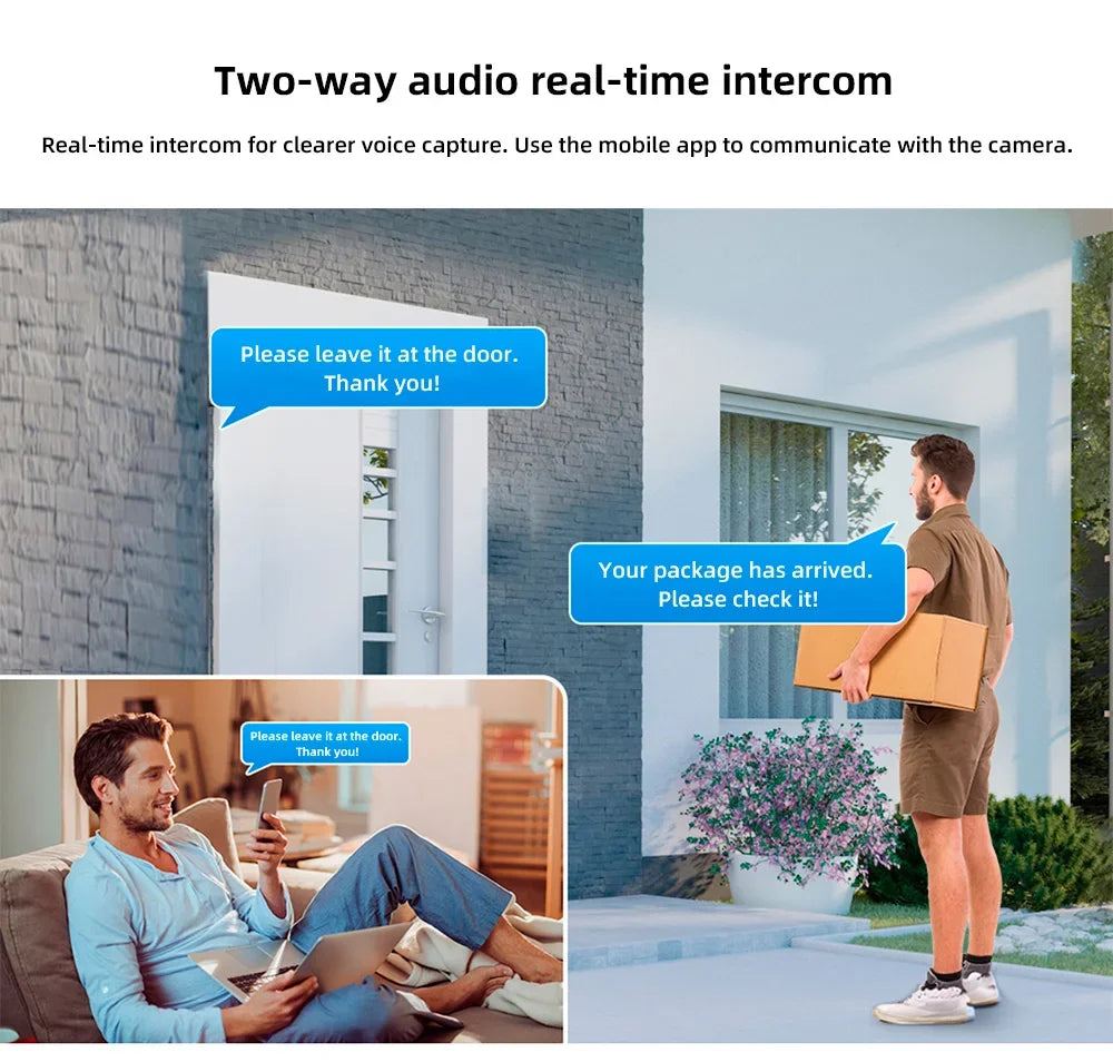 Caméra De Surveillance Extérieure PTZ Triple Objectif Wi-Fi
