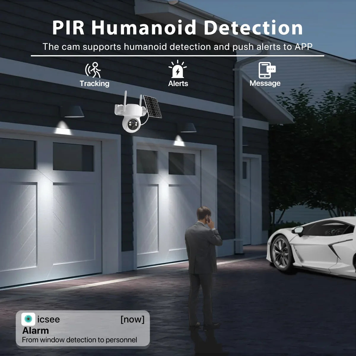Caméra De Surveillance Solaire WiFi PTZ Avec Batterie Intégrée