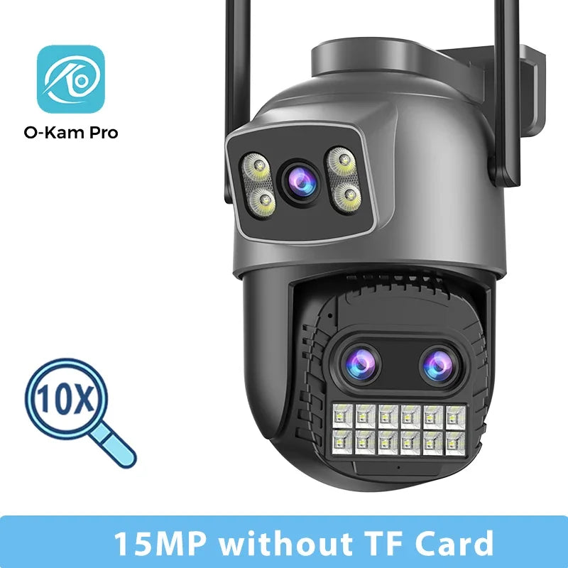 Caméra De Surveillance WiFi PTZ Double Écran 15MP