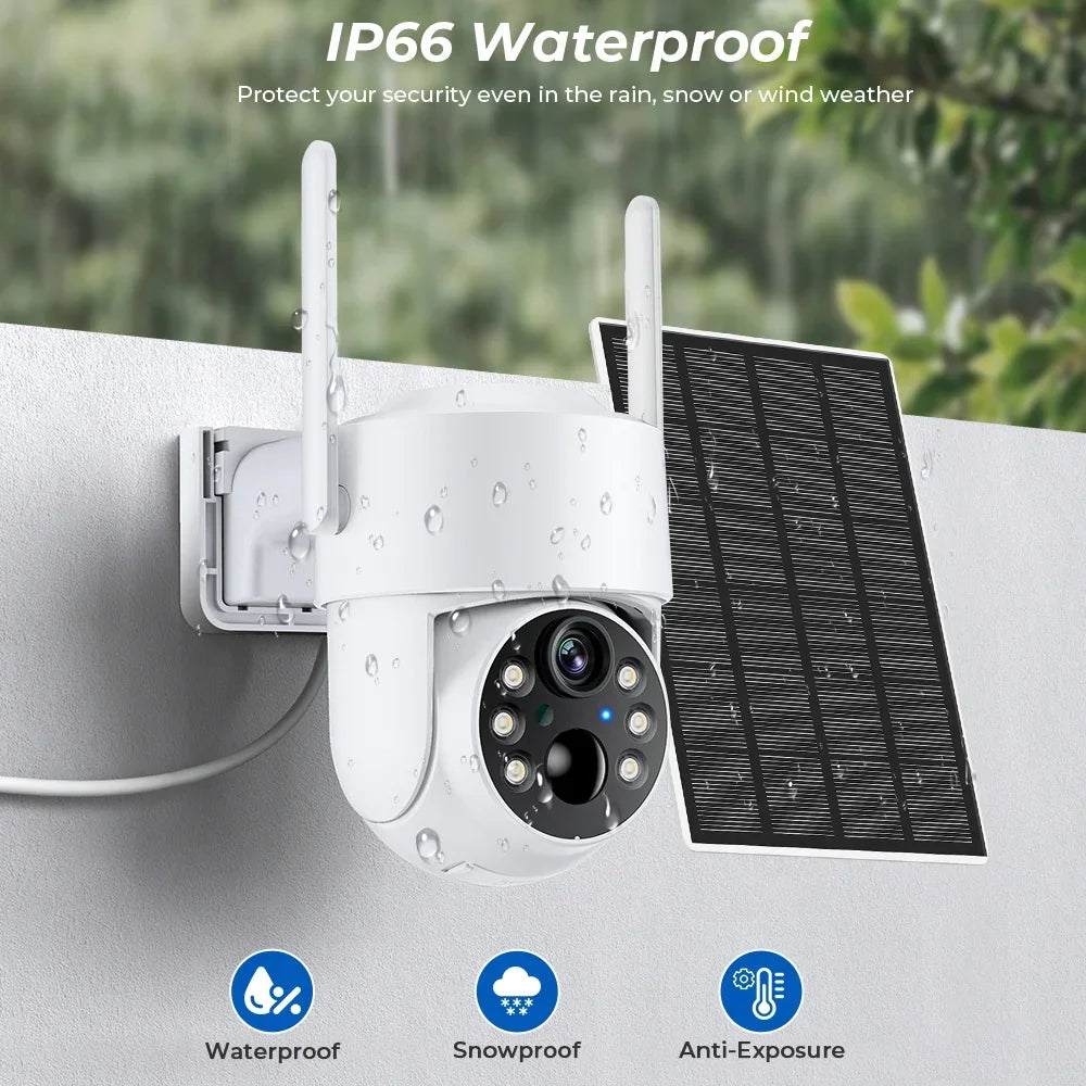 Caméra WiFi Solaire Extérieure PTZ 4MP
